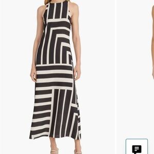 Donna Morgan Black & White Geometric Maxi Dress
